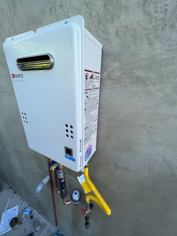 Tankless water heater installation for Match homes